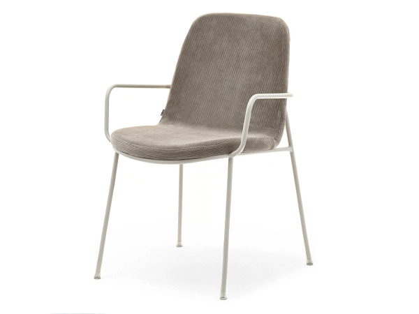 Ulrik ULRIK karfás design étkezőszék, sötét bézs kordbársony-bézs