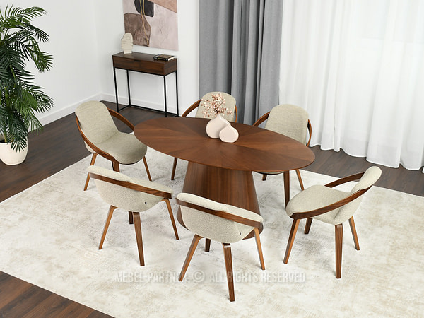 Hajlított székek LAGOS karosszék beige boucle-dió 5