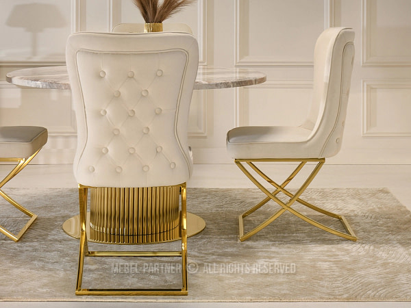 Nelson NELSON elegáns, steppelt étkezőszék, beige-arany 4