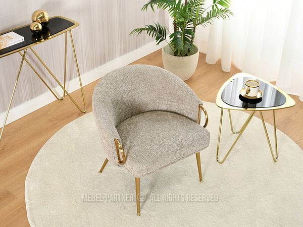 Clara CLARA szalonfotel, beige-arany 5