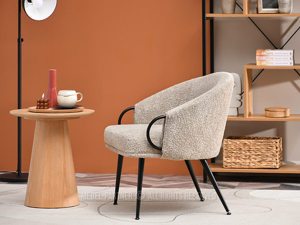 Clara CLARA szalonfotel, beige-fekete 5