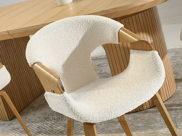 Hajlított székek KORA karoszék cream boucle-tölgy 6