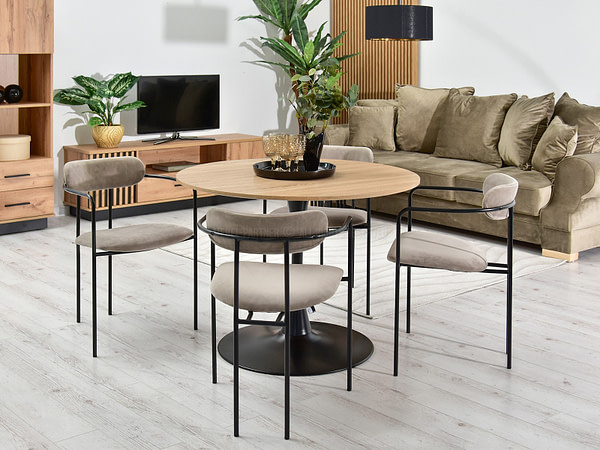 Malaga karosszék MALAGA karosszék, beige velúr-fekete 2