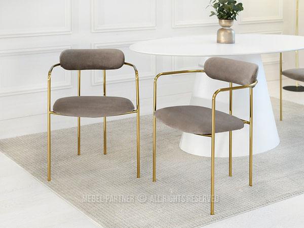 Malaga karosszék MALAGA karosszék, beige velúr-arany 2