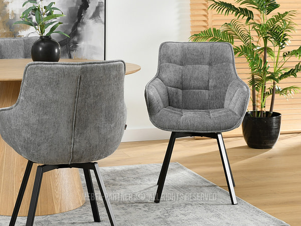 Aruba ARUBA steppelt, karfás forgószék, szürke szövet, arany 6