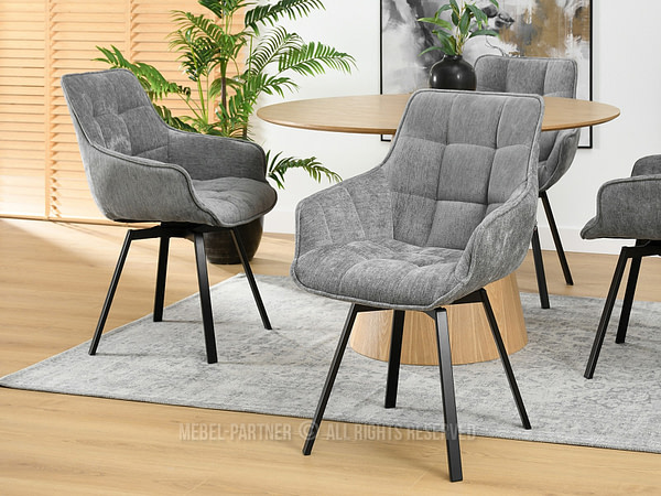 Aruba ARUBA steppelt, karfás forgószék, szürke szövet, arany 7