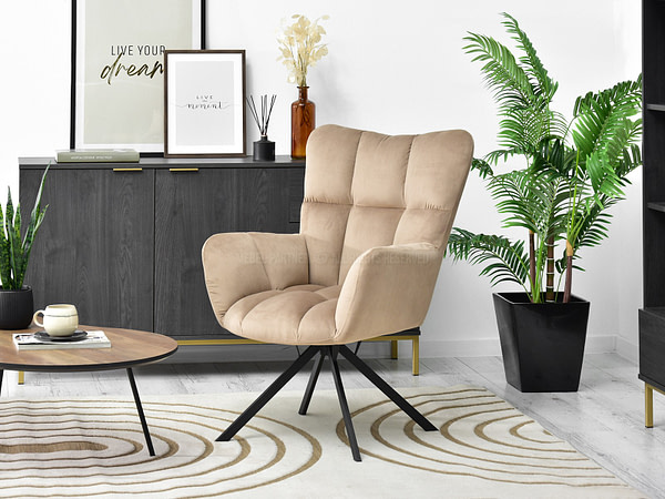 Kira KIRA fotel, beige velúr 2