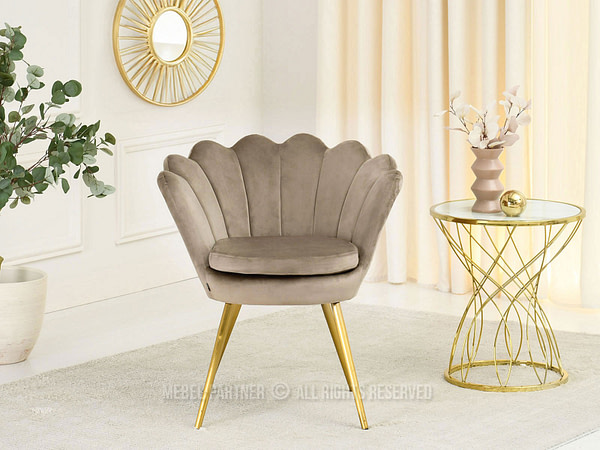 Lazar LAZAR kagylófotel, beige-arany 3