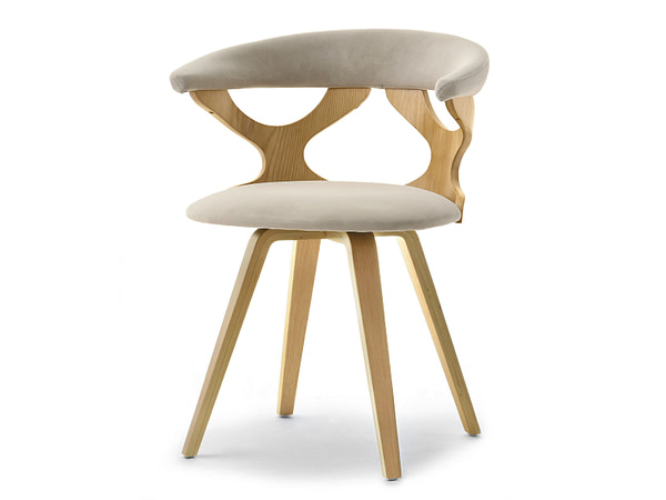 Hajlított székek BONITO forgószék, tölgy-beige plüss