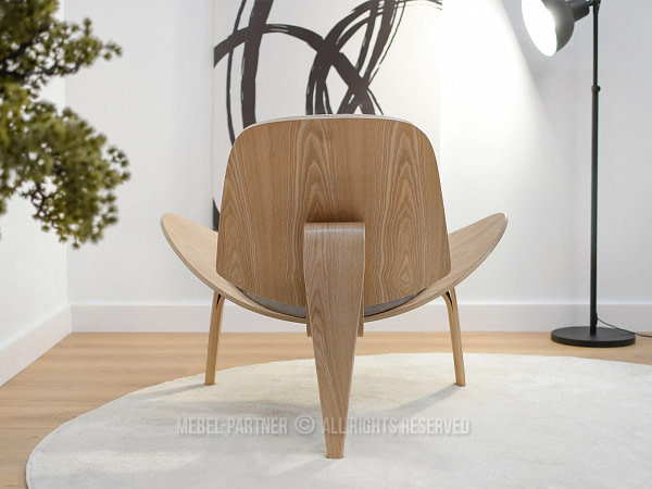 Roland ROLAND hajlított fa fotel, beige velúr-tölgy 6