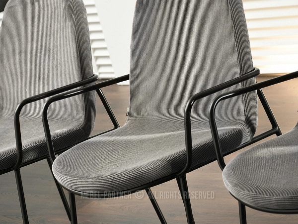 Ulrik ULRIK karfás design étkezőszék, szürke kordbársony-fekete 6
