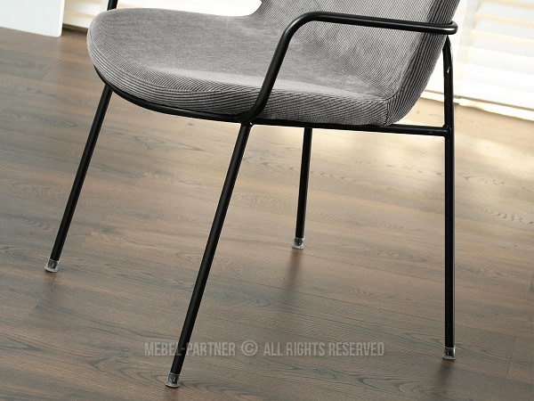 Ulrik ULRIK karfás design étkezőszék, szürke kordbársony-fekete 9