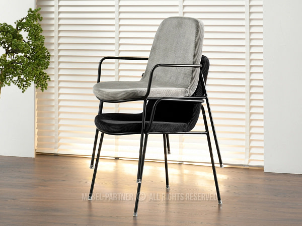 Ulrik ULRIK karfás design étkezőszék, fekete kordbársony-fekete 3