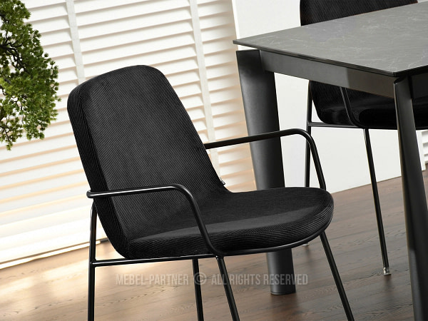 Ulrik ULRIK karfás design étkezőszék, fekete kordbársony-fekete 8