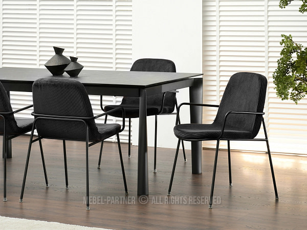 Ulrik ULRIK karfás design étkezőszék, fekete kordbársony-fekete 5