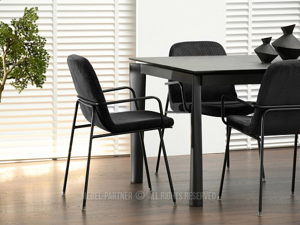 Ulrik ULRIK karfás design étkezőszék, fekete kordbársony-fekete 4