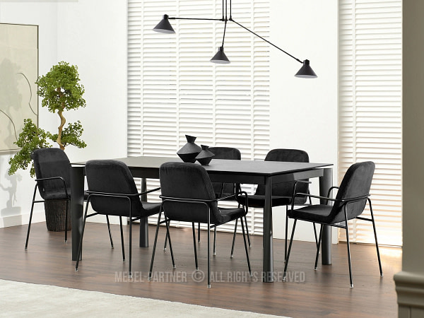 Ulrik ULRIK karfás design étkezőszék, fekete kordbársony-fekete 6