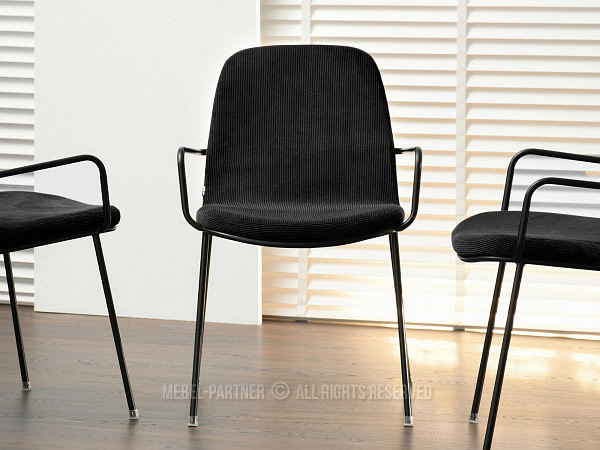 Ulrik ULRIK karfás design étkezőszék, fekete kordbársony-fekete 2