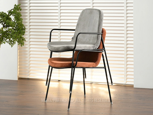 Ulrik ULRIK karfás design étkezőszék, vörösréz kordbársony-fekete 3