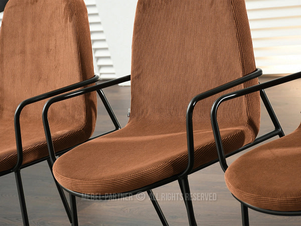Ulrik ULRIK karfás design étkezőszék, vörösréz kordbársony-fekete 8
