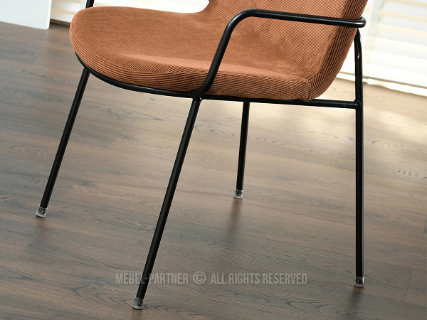 Ulrik ULRIK karfás design étkezőszék, vörösréz kordbársony-fekete 10