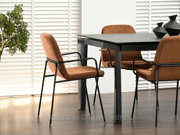 Ulrik ULRIK karfás design étkezőszék, vörösréz kordbársony-fekete 4