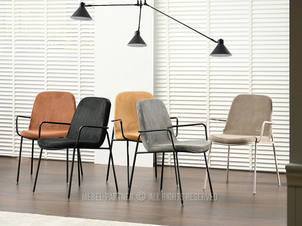 Ulrik ULRIK karfás design étkezőszék, vörösréz kordbársony-fekete 7
