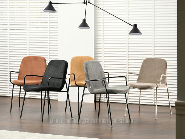 Ulrik ULRIK karfás design étkezőszék, homokszínű kordbársony-fekete 7