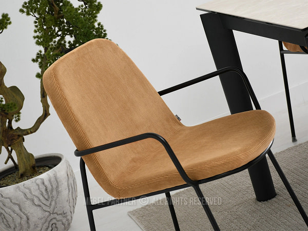 Ulrik ULRIK karfás design étkezőszék, homokszínű kordbársony-fekete 9