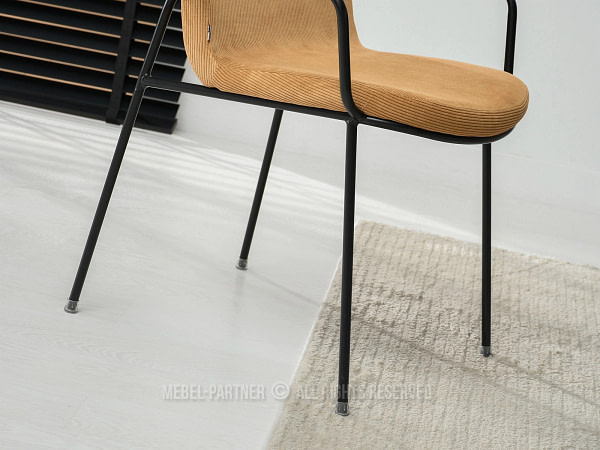 Ulrik ULRIK karfás design étkezőszék, homokszínű kordbársony-fekete 11