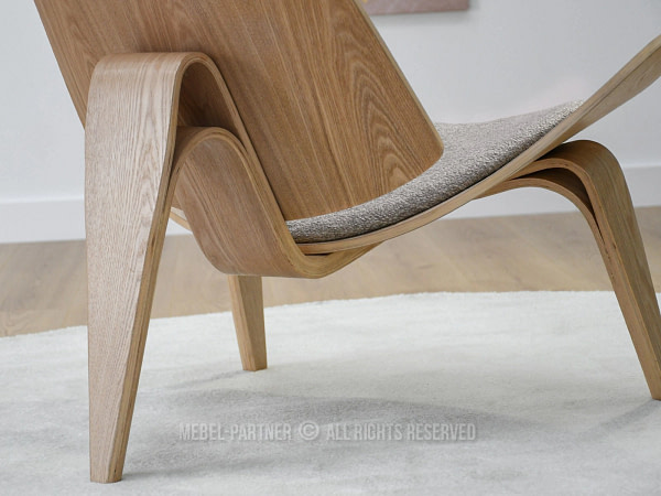 Roland ROLAND hajlított fa fotel, beige velúr-tölgy 9