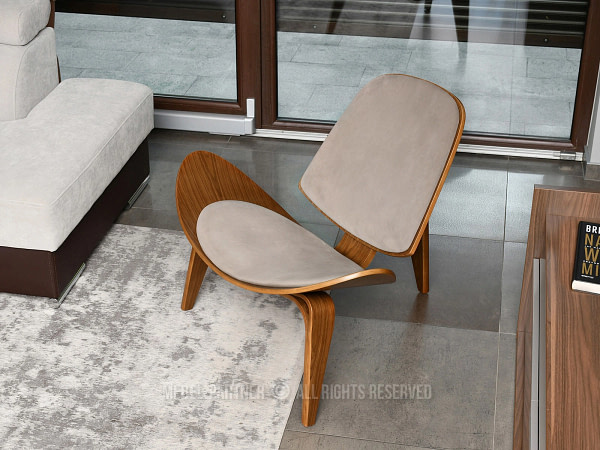 Roland ROLAND design fotel, beige velúr-dió 6
