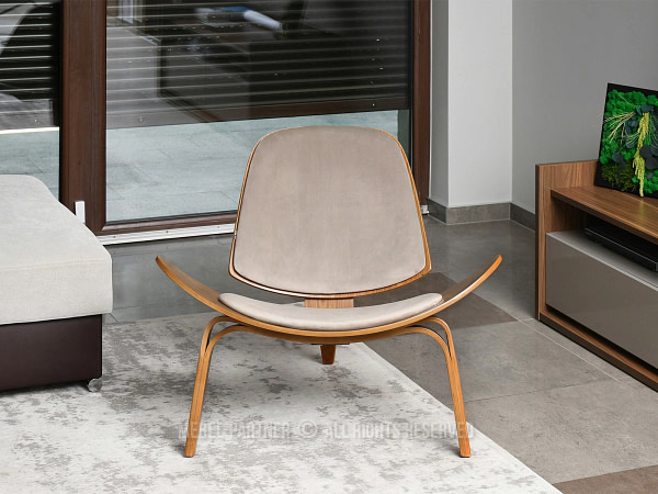 Roland ROLAND design fotel, beige velúr-dió 2