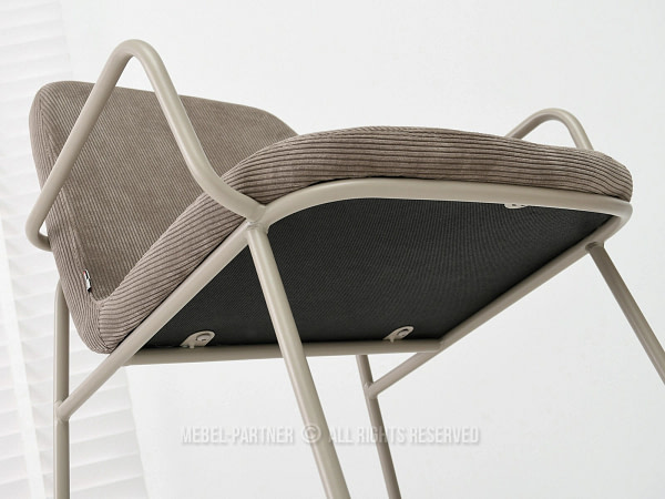 Ulrik ULRIK karfás design étkezőszék, sötét bézs kordbársony-bézs 10