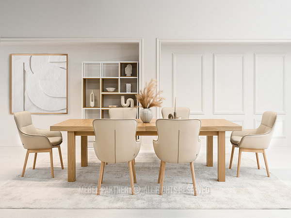 Cordia CORDIA étkezőszék, beige ekobőr-tölgy 4