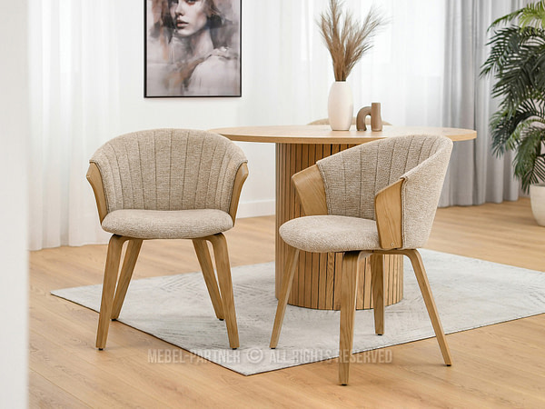 Hajlított székek GUZMAN karosszék, beige-tölgy 2