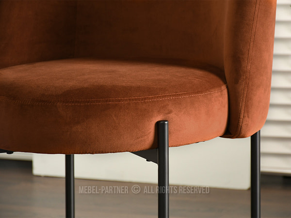 Charlot CHARLOT design szék, vörösréz velúr-fekete 7