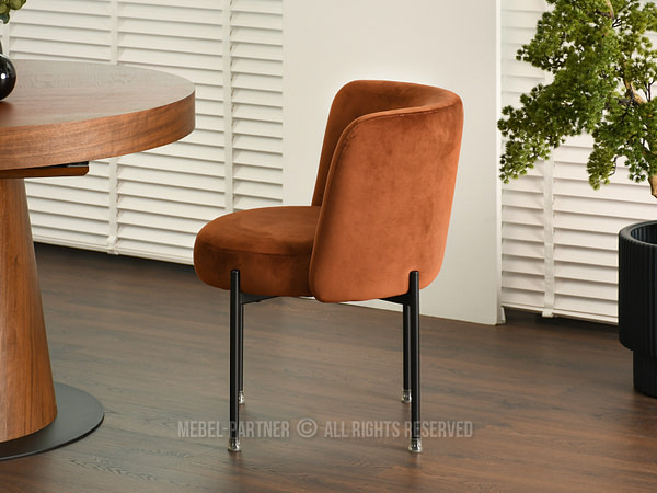Charlot CHARLOT design szék, vörösréz velúr-fekete 3