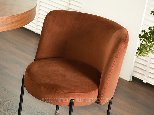 Charlot CHARLOT design szék, vörösréz velúr-fekete 5