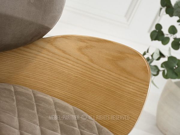 Hajlított székek ARIA karfás étkezőszék, tölgy-beige velúr 8