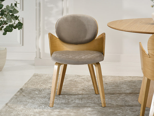 Hajlított székek ARIA karfás étkezőszék, tölgy-beige velúr 3