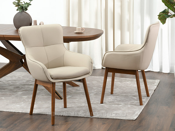 Cordia CORDIA étkezőszék, beige ekobőr-dió 2