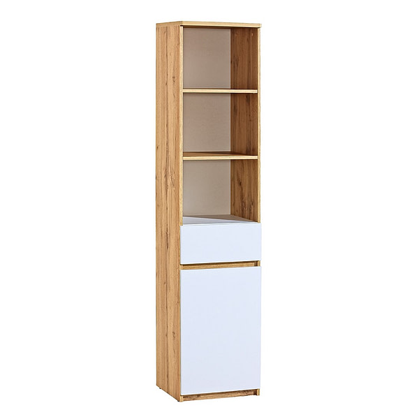 Arca Oak ARCA OAK Polcos szekrény 1A1F, tölgy/fehér TAR3