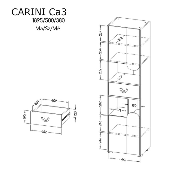 Carini Carini polcos szekrény 50 2