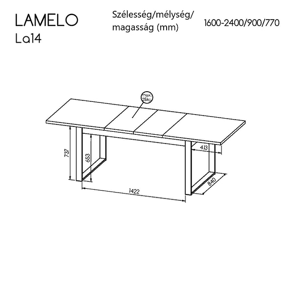 Lamelo LAMELO Étkezőasztal LA14 3