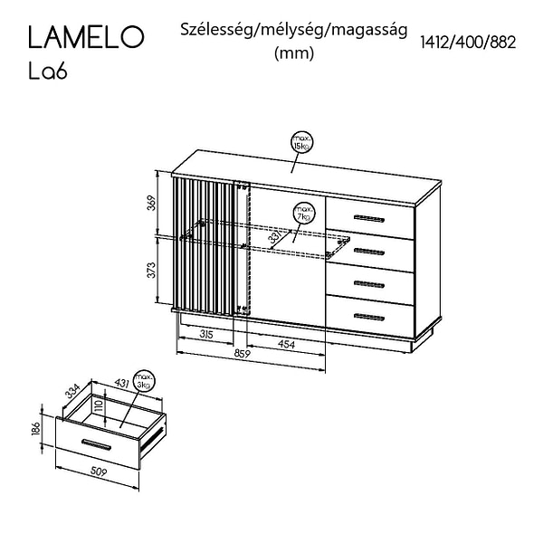 Lamelo LAMELO Komód 2A4F LA6 2