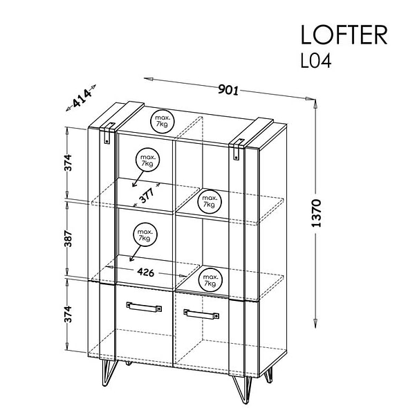 Lofter Lofter polcos szekrény 2