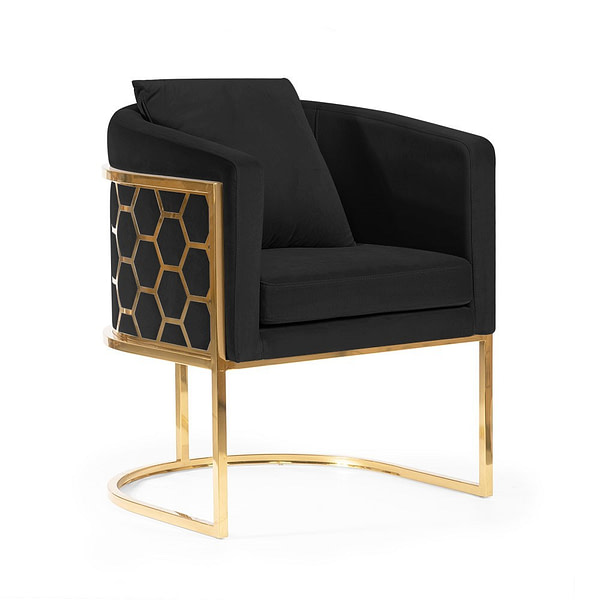 Black & Gold PALEO fotel – fekete / arany láb