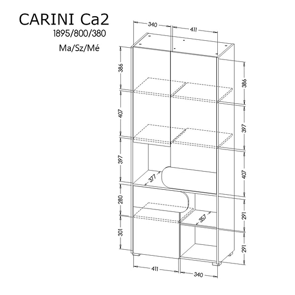 Carini Carini polcos szekrény 80 2