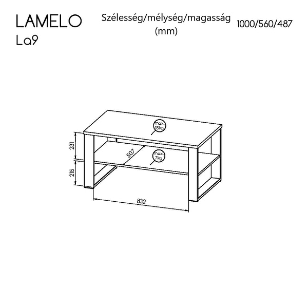 Lamelo LAMELO Dohányzóasztal LA9 2